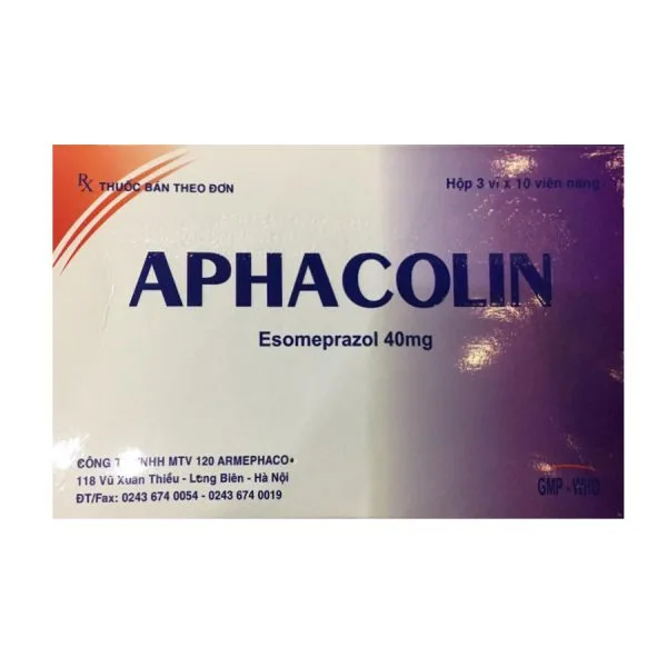 Aphacolin Esomepazol 40mg hộp 3 vỉ x 10 viên nang Z120