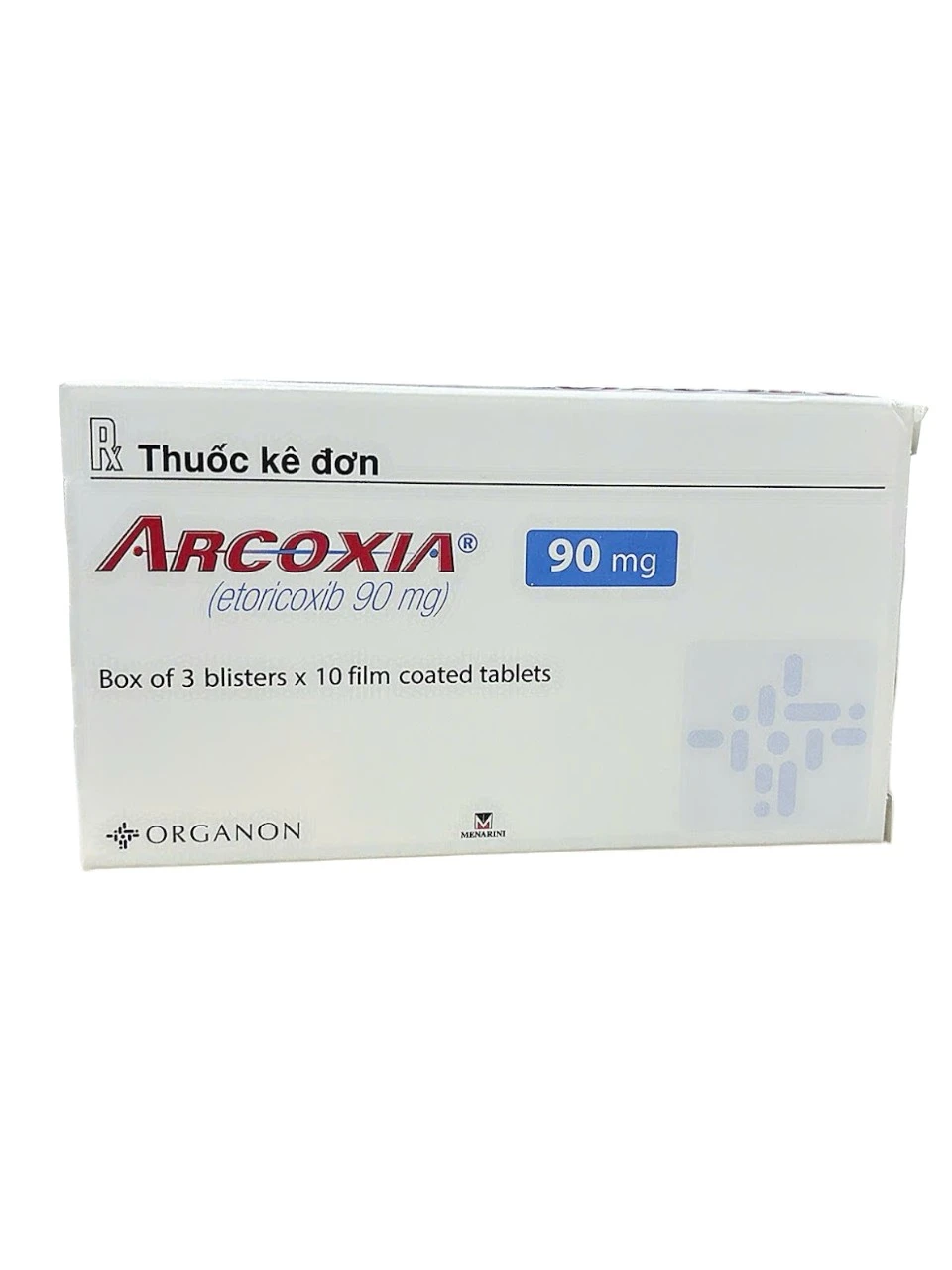 Arcoxia Etoricoxib 90mg hộp 3 vỉ x 10 viên nén Menarini