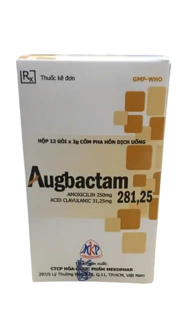 Augbactam 281,25mg hộp 12 gói x 2g Mekophar
