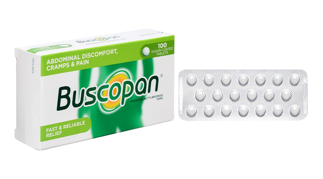 Buscopan 10mg hộp 5 vỉ x 20 viên Sanofi