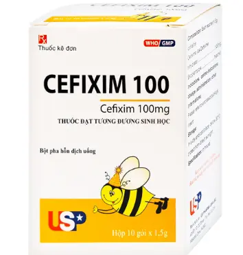 Cefixim 100mg Con Ong hộp 10 gói x1.5g USP