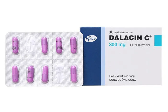 Dalacin C Clindamycin 300mg hộp 2 vỉ x 8 viên nang Pfizer