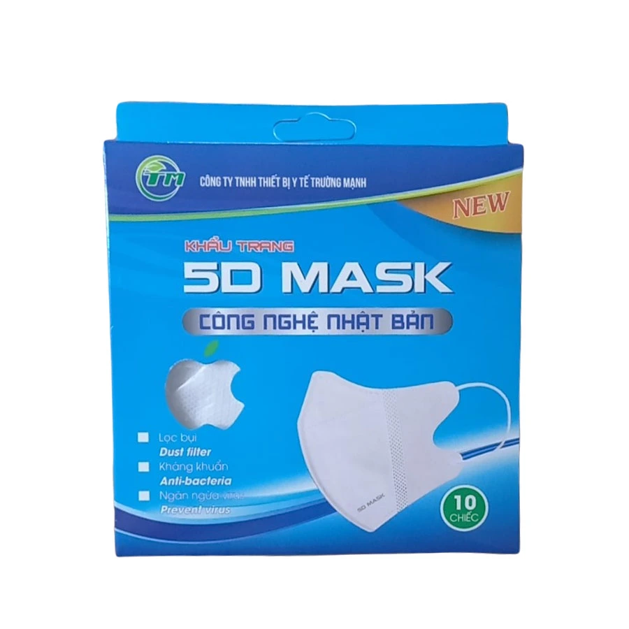 Khẩu trang 5D hộp 10 chiếc trắng Trường Mạnh