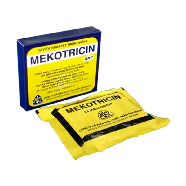 Mekotricin hộp 24 viên ngậm Mekophar