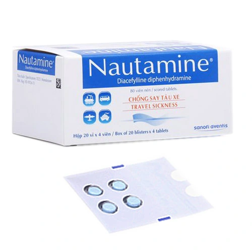 Nautamine Diphenhydramine 90mg hộp 20 vỉ x 4 viên nén Sanofi