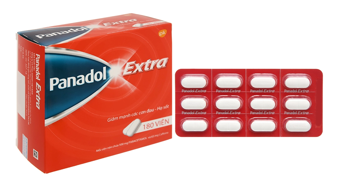 Panadol Extra hộp 15 vỉ x 12 viên nén GSK