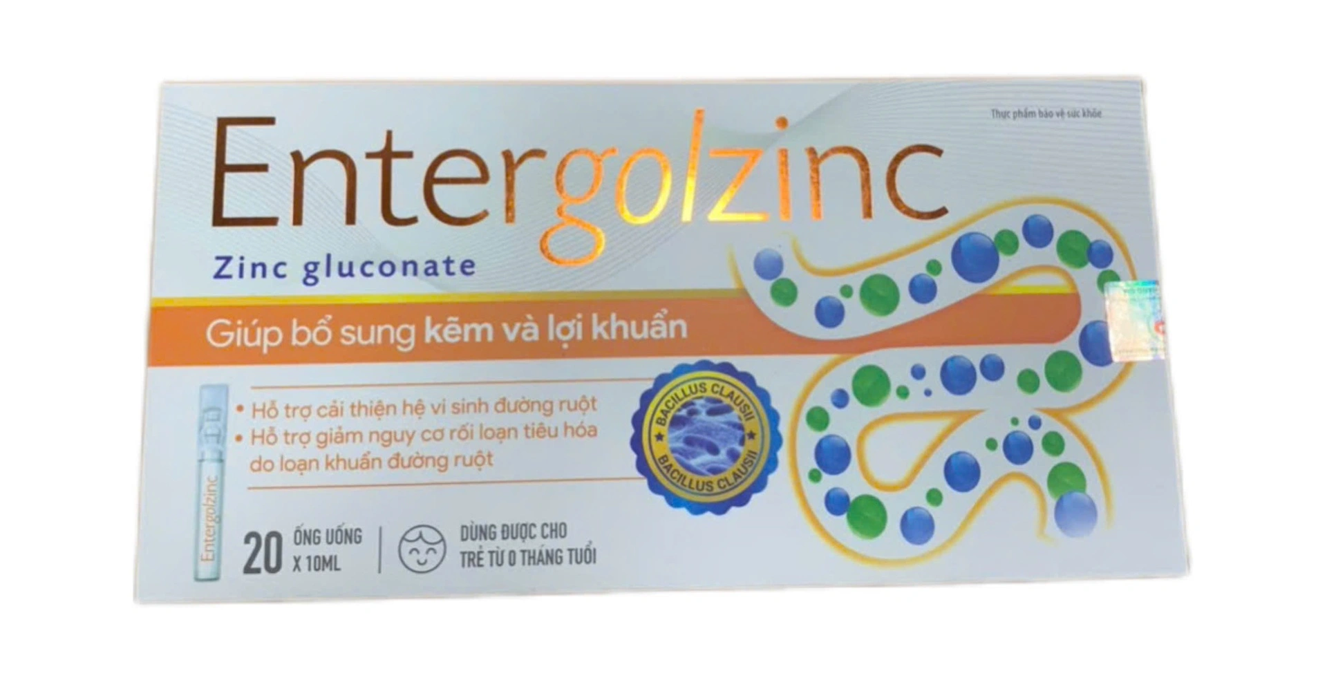 Entergolzinc zinc gluconate hộp 20 ống x 10ml Tradiphar