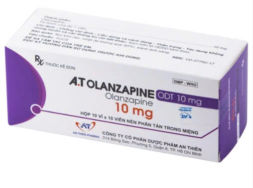A.T Olanzapine Odt 10mg hộp 10 vỉ x 10 viên nén An Thiên