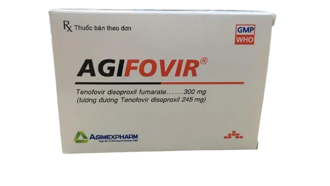 Agifovir Tenofovir 300mg hộp 3 vỉ x 10 viên nén bao phim Agimexpharm