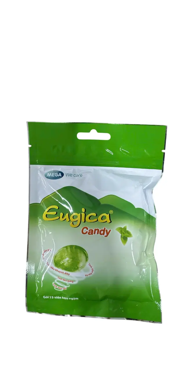 Eugica Candy gói 15 viên kẹo ngậm Mega