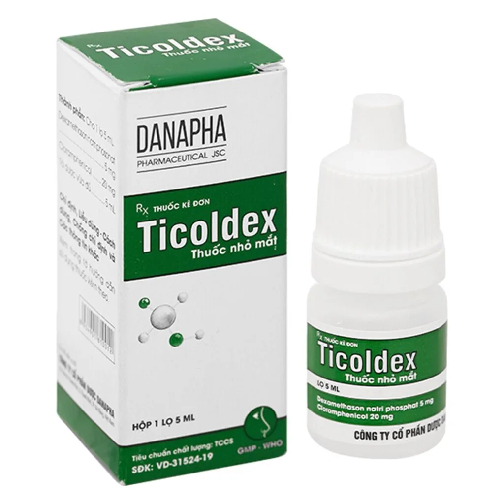 Ticoldex nhỏ mắt lọ x 5ml Danapha